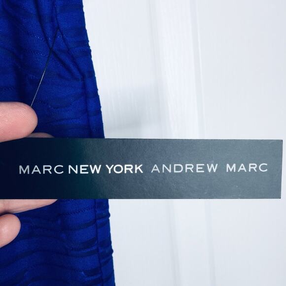 Marc New York Andrew Marc Short Sleeve A-Line Texture Knit Jacquard Dress MEDIUM - Picture 5 of 9
